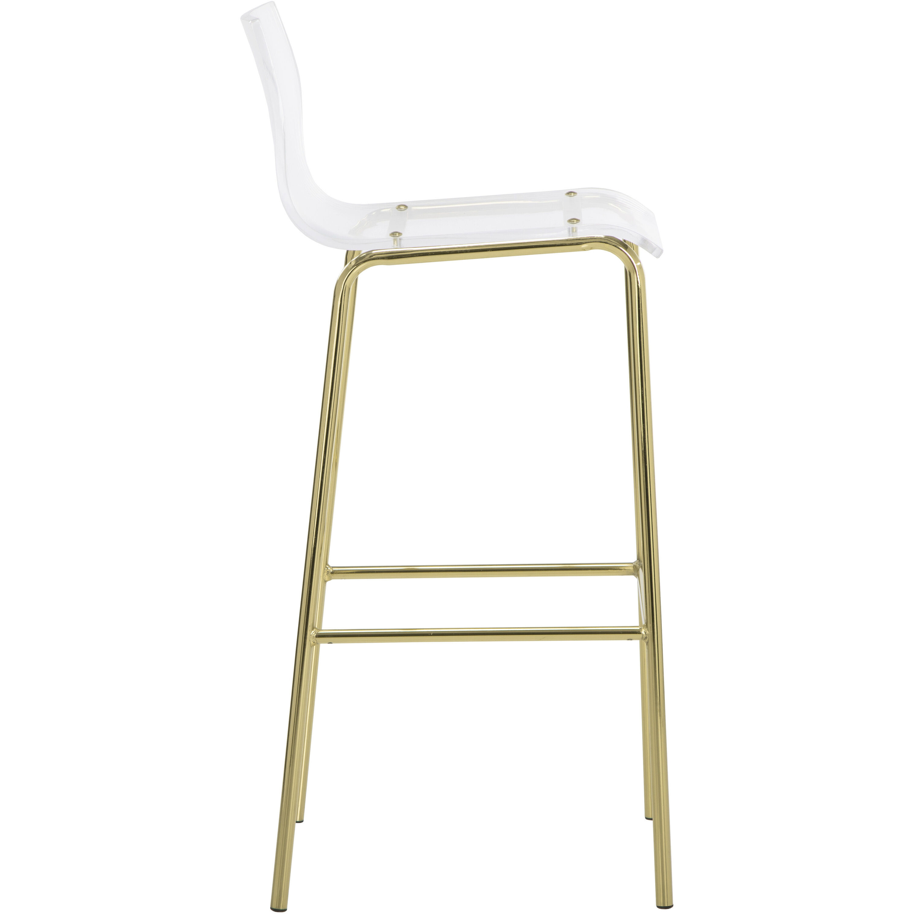 Ria 38.75 inch Clear / Gold Barstool